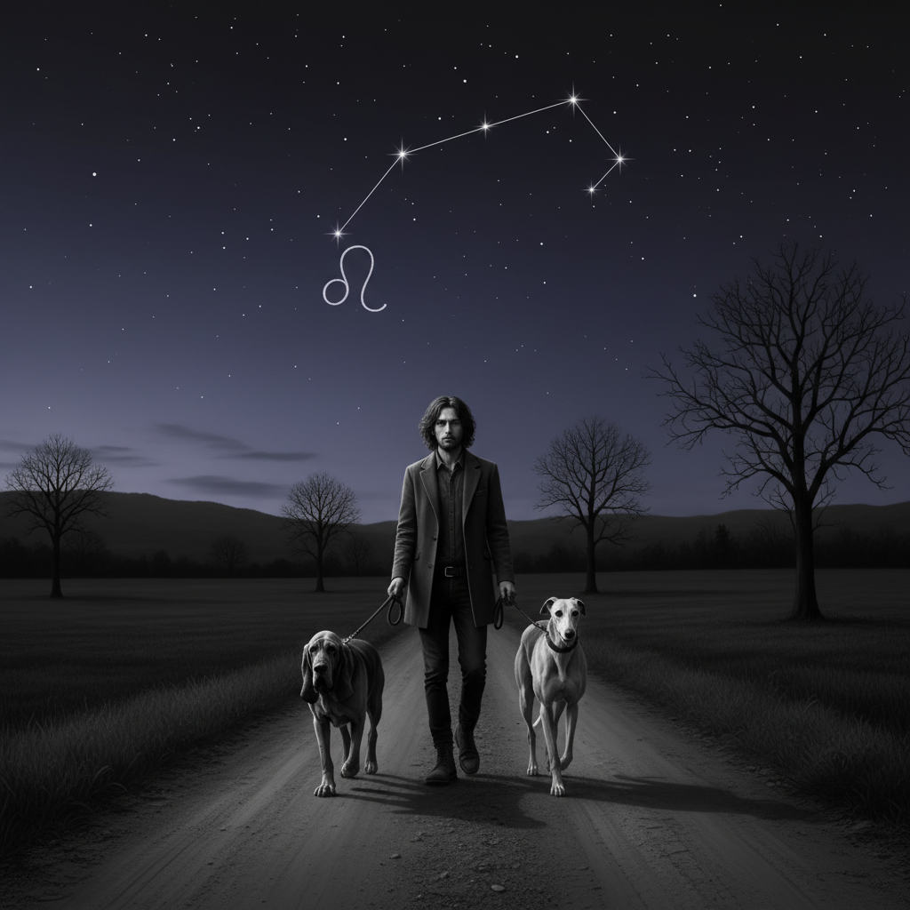 Вечерняя прогулка с собаками.