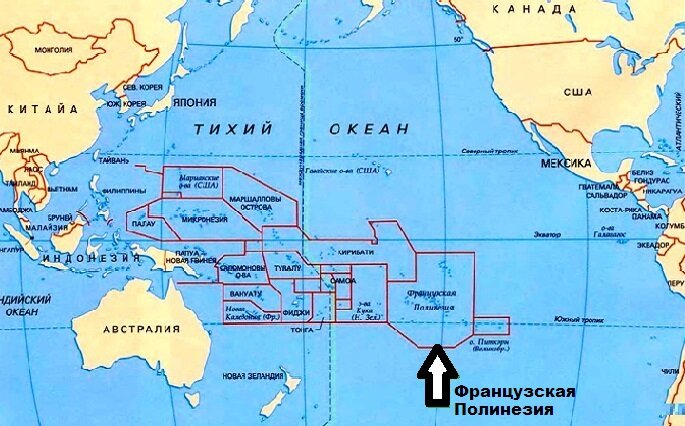 Полинезия на карте