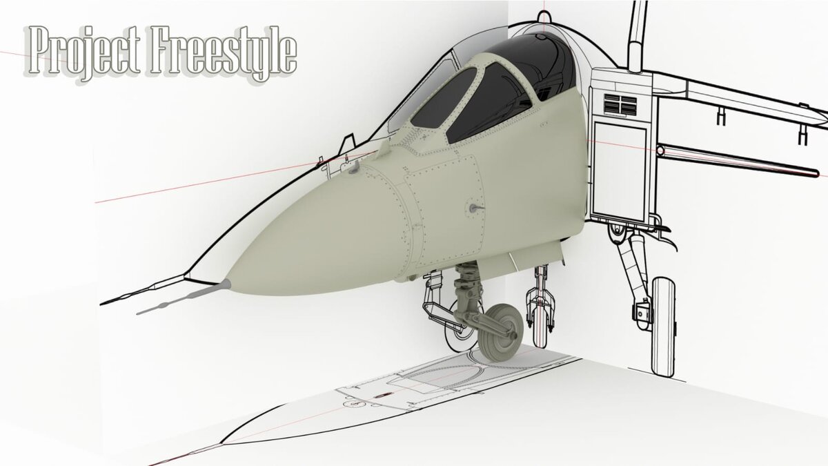3d модель Як-141 начальном этапе проектирования (изображение автора) 