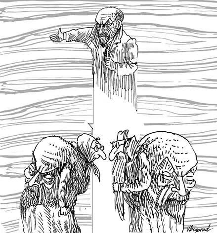 А куда это нести...; Головоносцы; Своя ноша не тянет...; Горбатые Лениным...; С Лениным в мешке... С Лениным в башке...; У старушки мешок поменьше; ♦ https://www.facebook.com/victor.bogorad/posts/pfbid02YRAzpWzeUPJmo1wu4rvYuhtFZmSumZ922NinxcGSsTKU74PN6zJCLSojtyKuQ4gvl