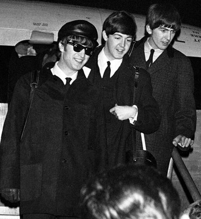 Тhe Beatles прибывают в Париж 14 января 1964г.