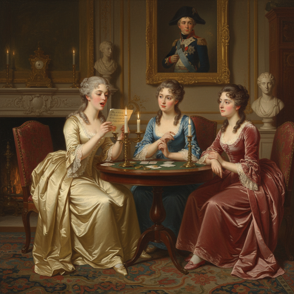 Сестры читают письмо от брата.