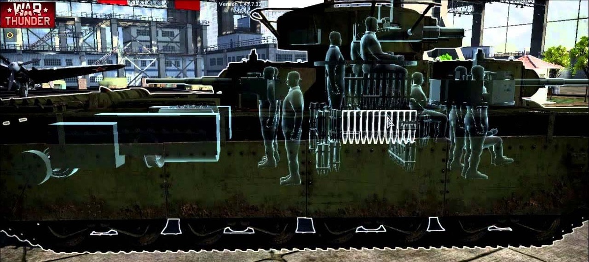 Наиболее наглядное размещение экипажа и силовой установка предлагает игра WarThunder
