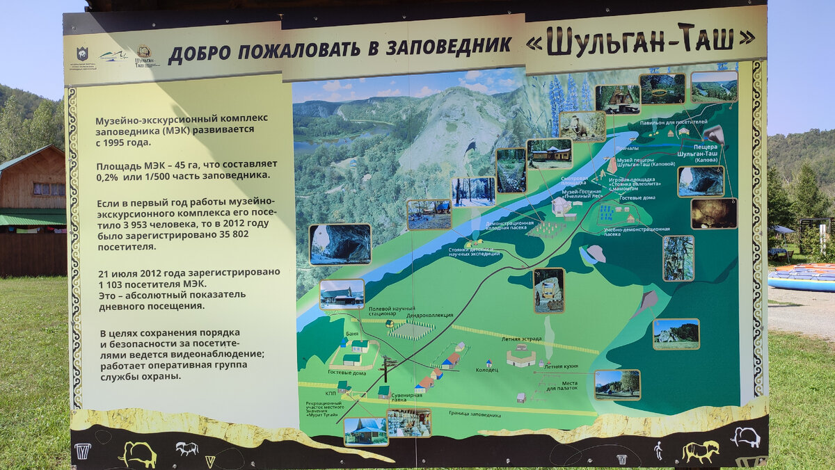 Схема заповедника Шульган Таш