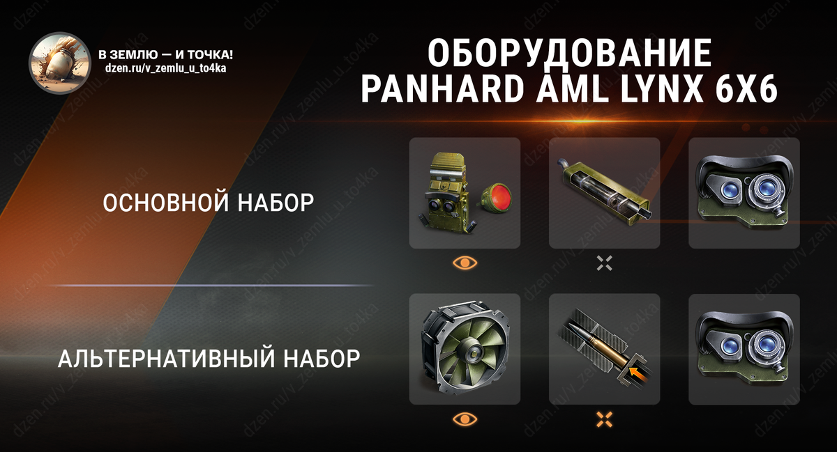 Оборудование для Panhard AML Lynx 6x6 (World of Tanks / Мир танков)