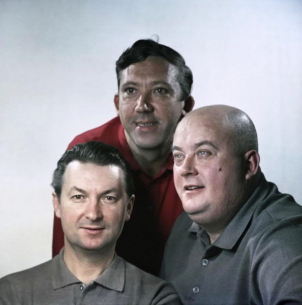 Молодые Г. Вицин, Ю. Никулин и Е. Моргунов. Фото из открытых источников