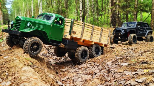 ЗИС 151 (CA30) 6x6 и JEEP едут там, где Нивам не место! ... RC OFFroad 4x4