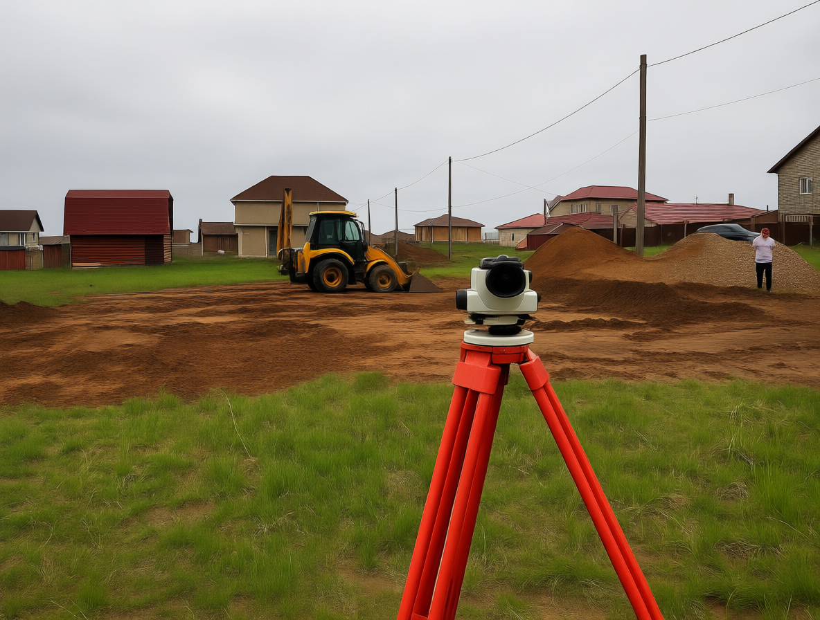 Обследование и разметка участка перед строительством