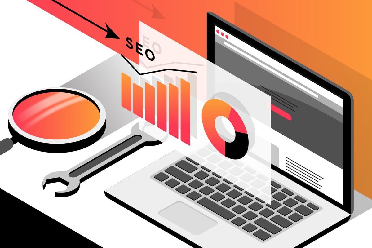 Seo tools. бизнес аналитики векторное изображение. инструменты seo оптимизации. поисковая оптимизация (seo-оптимизация). схема продвижения сайта.