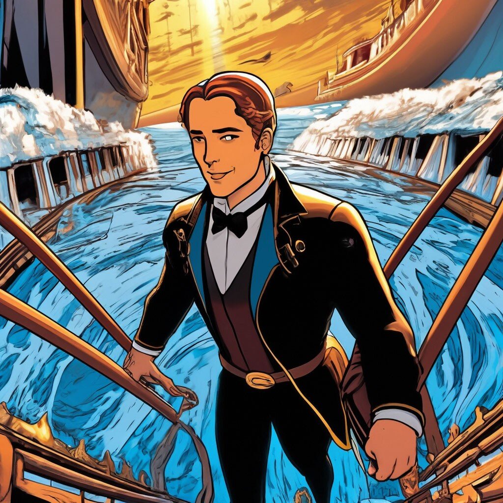 Фото сгенерировано в приложении Шедеврум. Герой фильма Титаник"