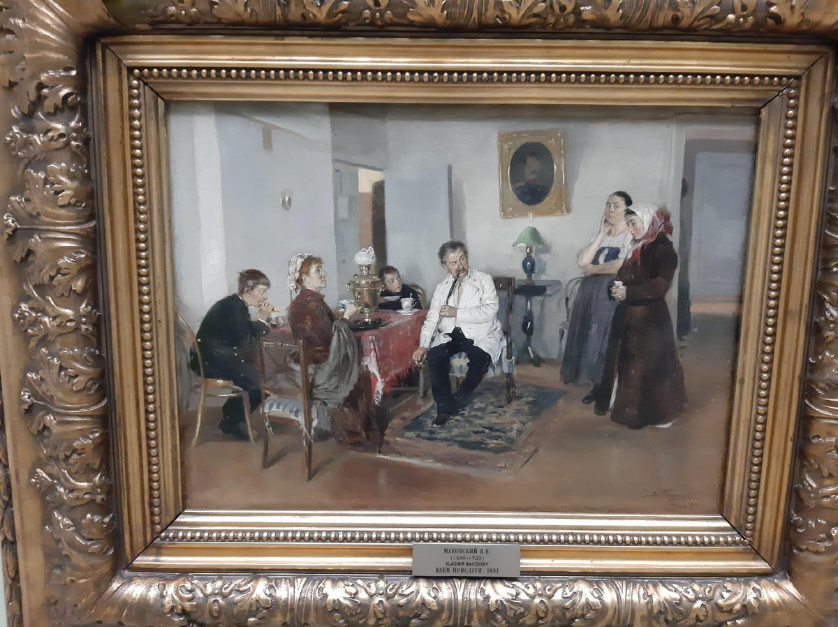 МАКОВСКИЙ В.Е.(1846-1920)VLADIMIR MAKOVSKY "НАЕМ ПРИСЛУГИ". 1891