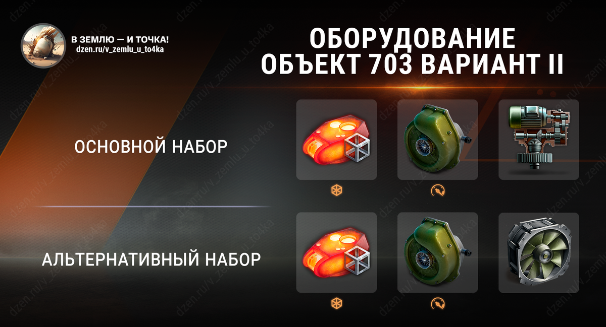 Оборудование для Объект 703 Вариант II (World of Tanks / Мир танков)