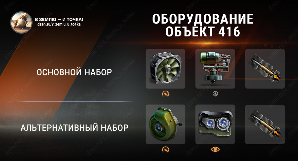 Оборудование для Объект 416 (World of Tanks / Мир танков)