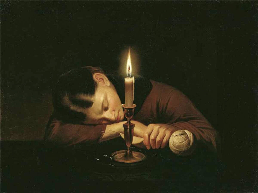 Художник Пётр Ефимович Заболотский "Уснула", 1867