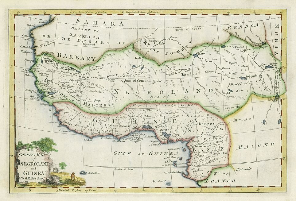 Карта Западной Африки 1773 года. 