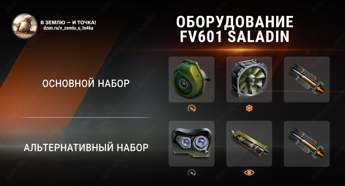 Оборудование для FV601 Saladin (World of Tanks / Мир танков)