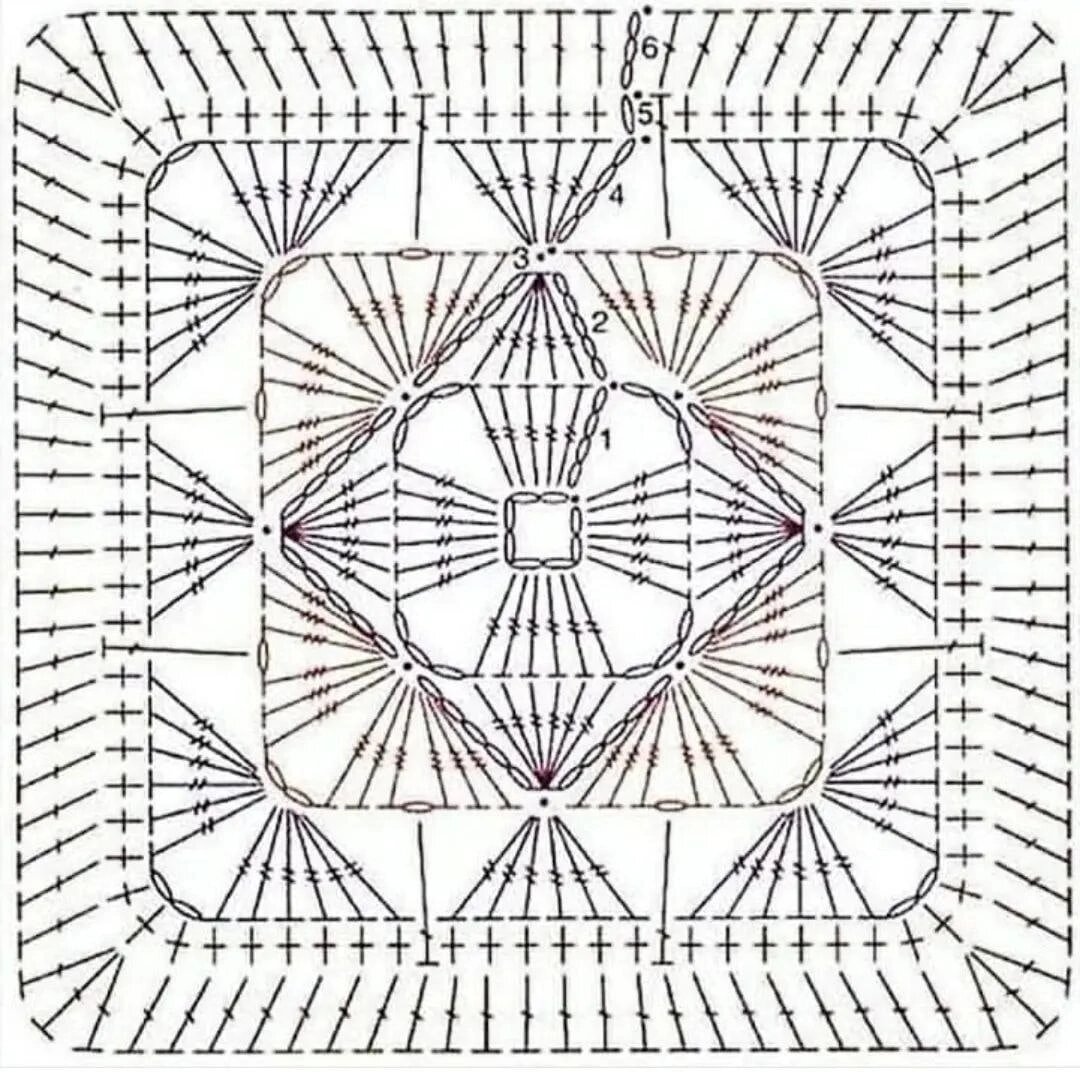 Квадрат в квадрате крючком схема