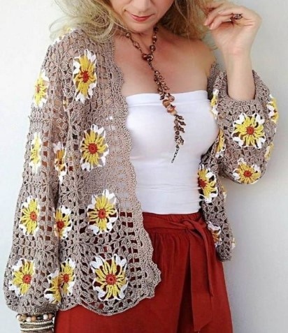 Эффектные и несложные мотивы крючком со схемами - хит-парад бабушкиных квадратов!