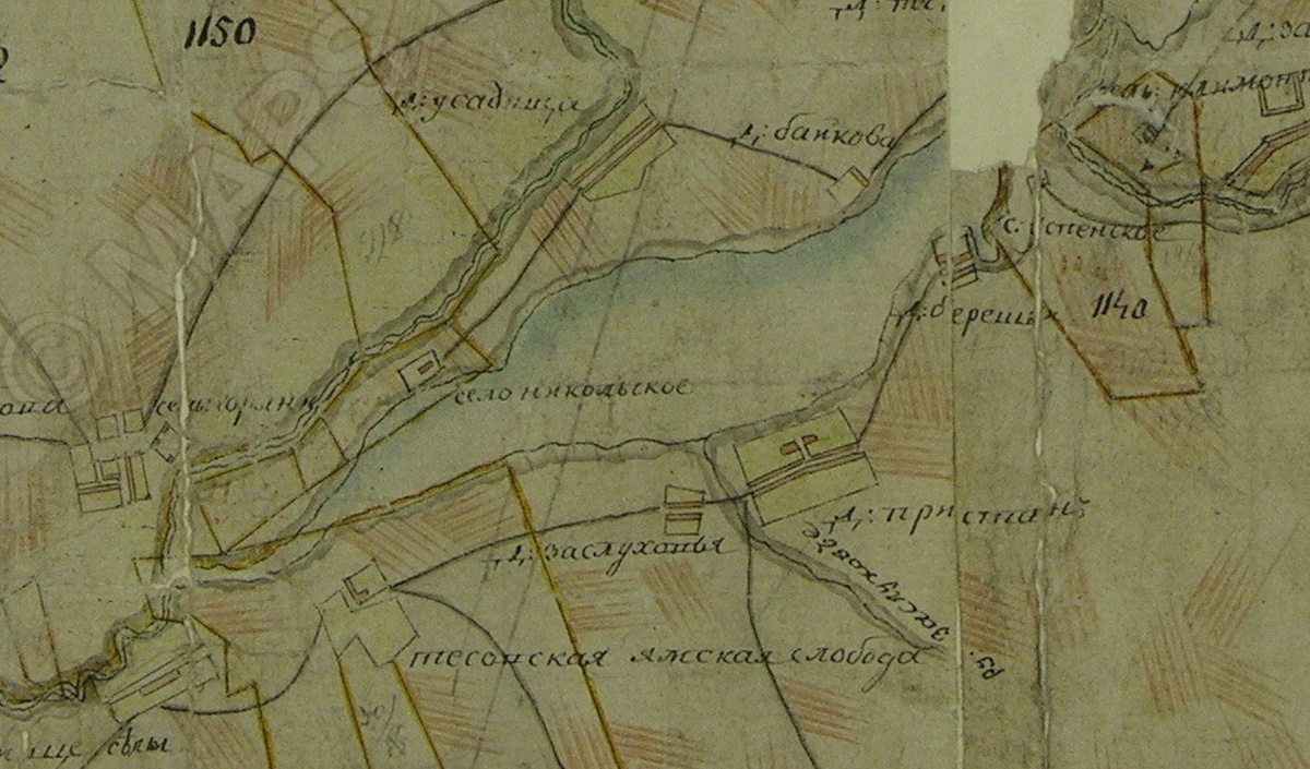 Село Никольское на карте Новгородской губернии