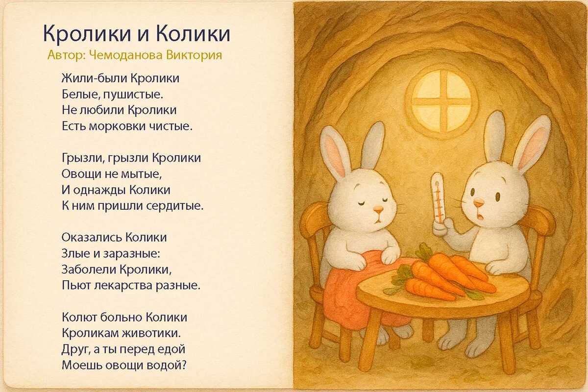 Иллюстрация Кролики и Колики сайт v-chemodanova.ru