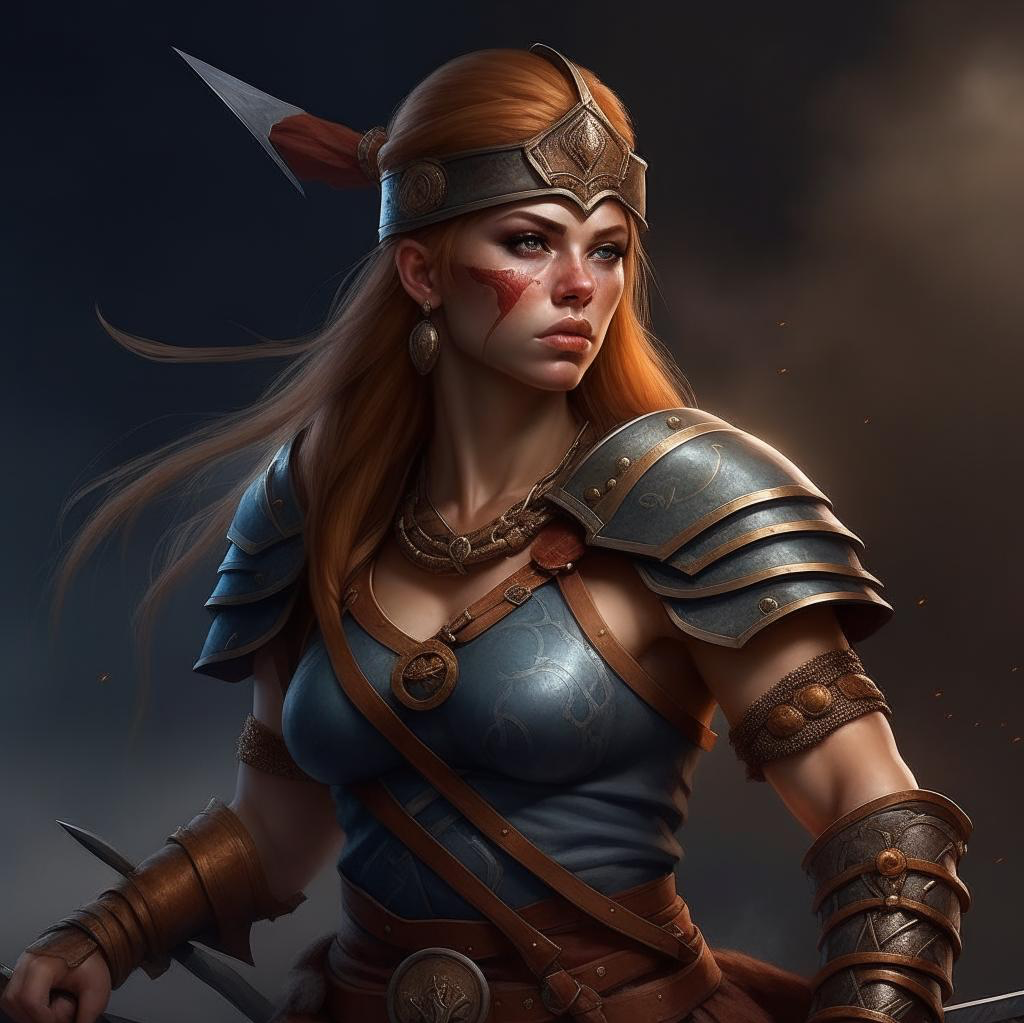 Воительница. Изображение создано Kandinsky 2.2