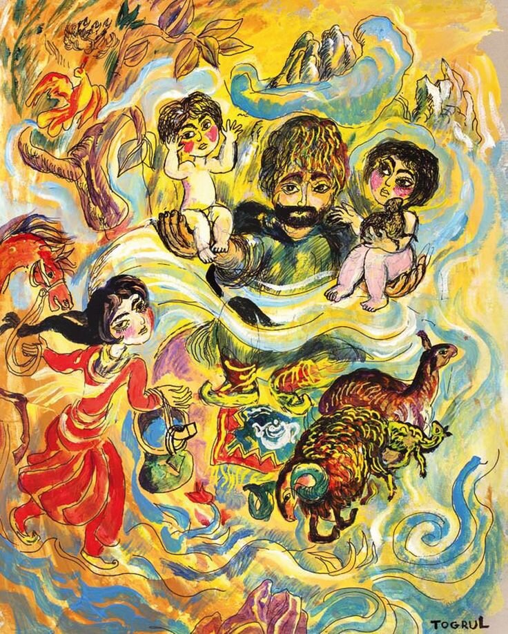 Иллюстрация художника Тогрула Нариманбекова (1930-2013)