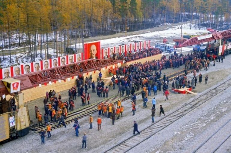 Открытие бама. Станция Куанда БАМ. БАМ 1984. Байкало Амурская магистраль Усть Кут. БАМ Куанда золотое звено.