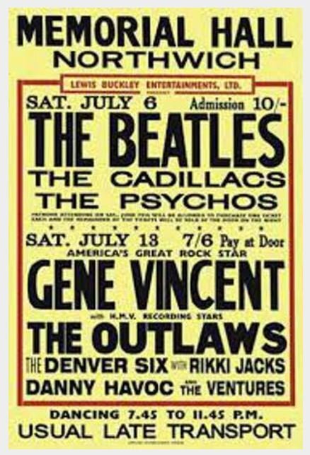 1963.07.06 - Northwich. Memorial Hall - программка выступления Битлз в Нортвиче