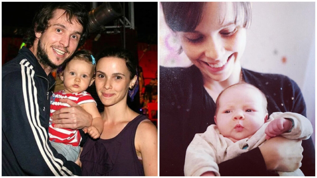 Дебора со своим бывшем мужем и дочкой