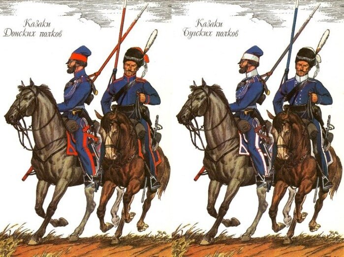 Казаки Донских и Бугских полков, период Отечественной войны 1812 года.