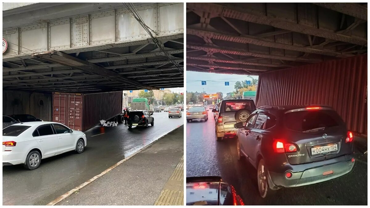 Понаставят мостов»: в Новосибирске фура потеряла контейнер на Красном  проспекте | Atas.info | Дзен