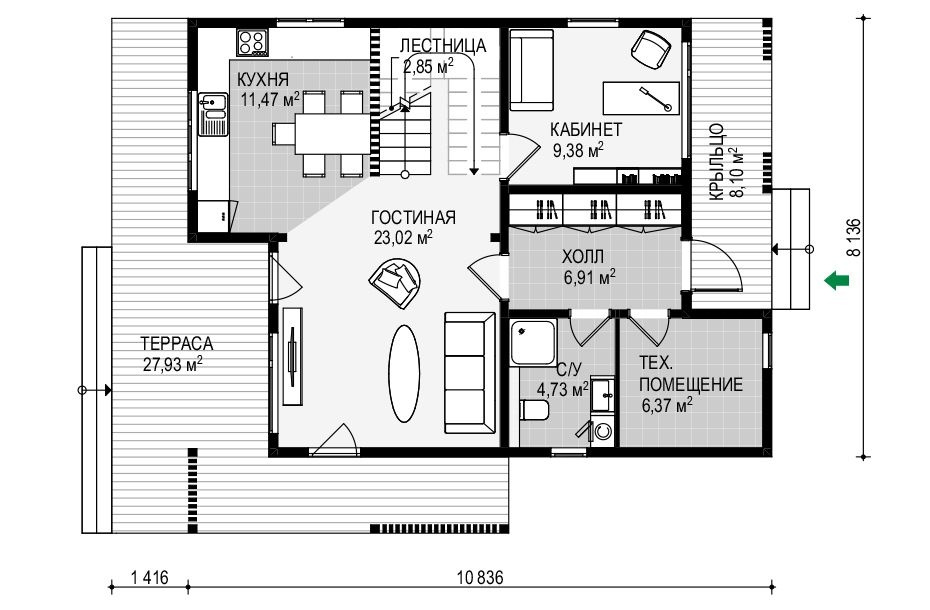 План 1 этажа