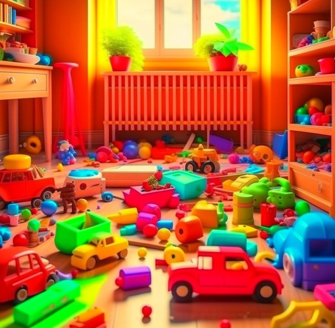 Бардак в детской комнате нарисовала нейросеть Kandinski 2.2 