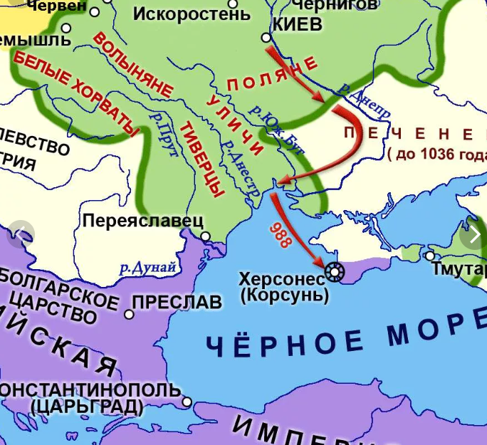 Русь и Византия на карте. Источник: Яндекс-картинки.