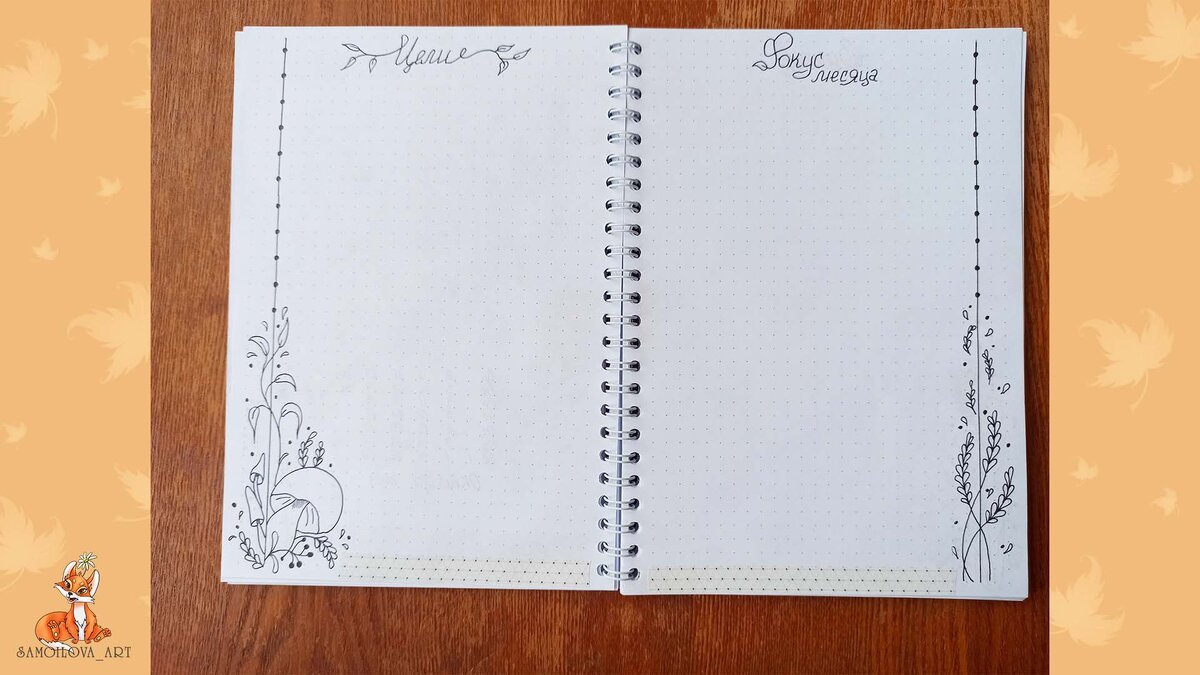 Разворот "Цели и фокус месяца"