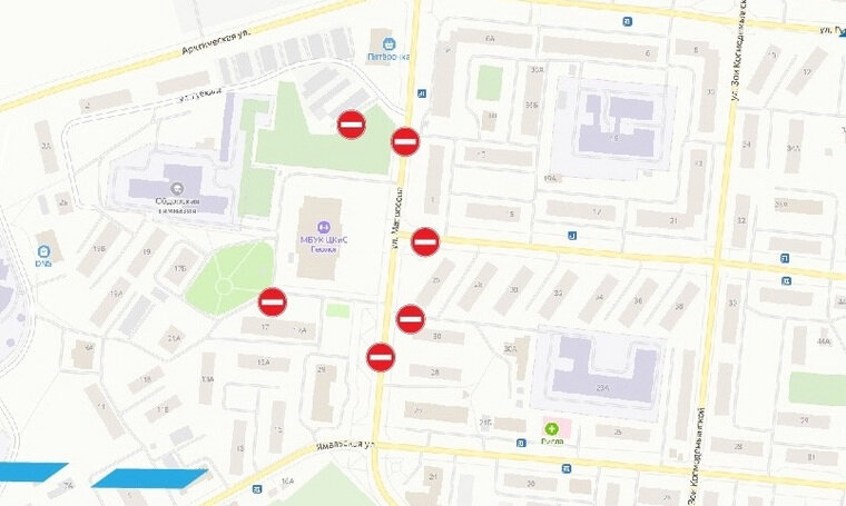    Схема перекрытия движения в Салехарде 30 сентября