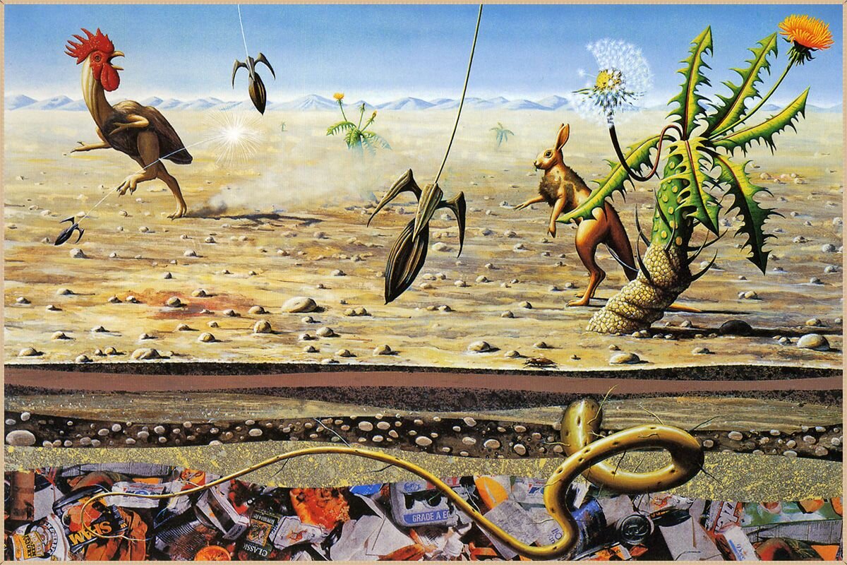 © Алексис Рокман (Alexis Rockman). Эра неозоя. Будущая эволюция. Здесь о последствиях генной иженерии – М.Л. 