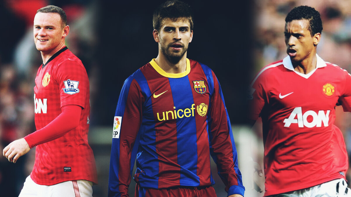 Руни и Нани так и не смогли одолеть в финале Лиги Чемпионов, оборону во главе с Пике