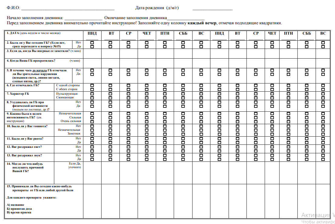 Дневник боли. Ведение дневника головной боли. Дневник головных болей образец. Дневник головной боли бланк. Дневник головной боли таблица.