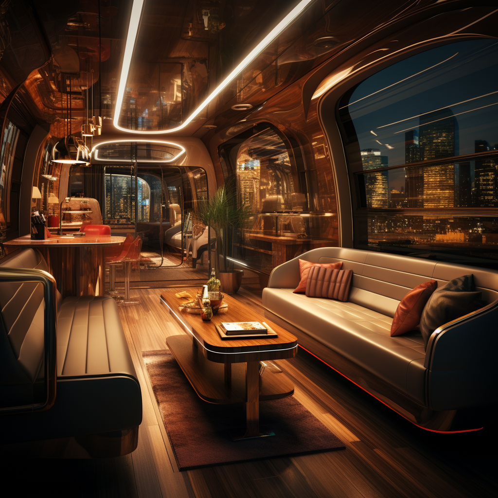 Вариант российского поезда в 2030 году. Екатерина Лебедева / Midjourney