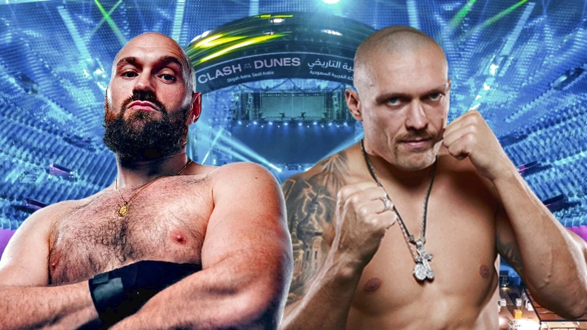 Британский чемпион мира в супертяжелом весе по версии (WBC) - Тайсон Фьюри и украинский чемпион мира в супертяжелом весе по версиям (WBA, WBO и IBF) - Александр Усик 