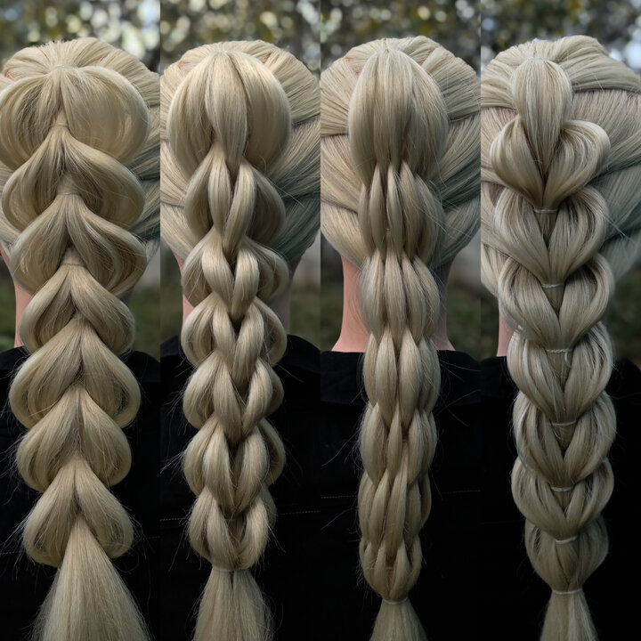 Коса наоборот: схема плетения с фото