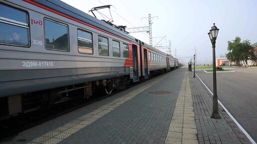 Электропоезд ЭД9М-0174. Покатушки от Шпагино до Загонного+отправление.