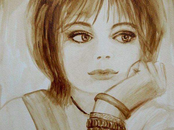 Кофейный портрет. Взято отсюда https://www.livemaster.ru/topic/2239137-kak-narisovat-kofejnyj-portret-devushki