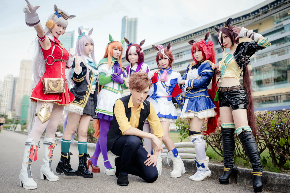Спешл. Uma Musume pretty Derby косплей. Uma Musume Cosplay. Аниме про косплеершу. Двойной косплей