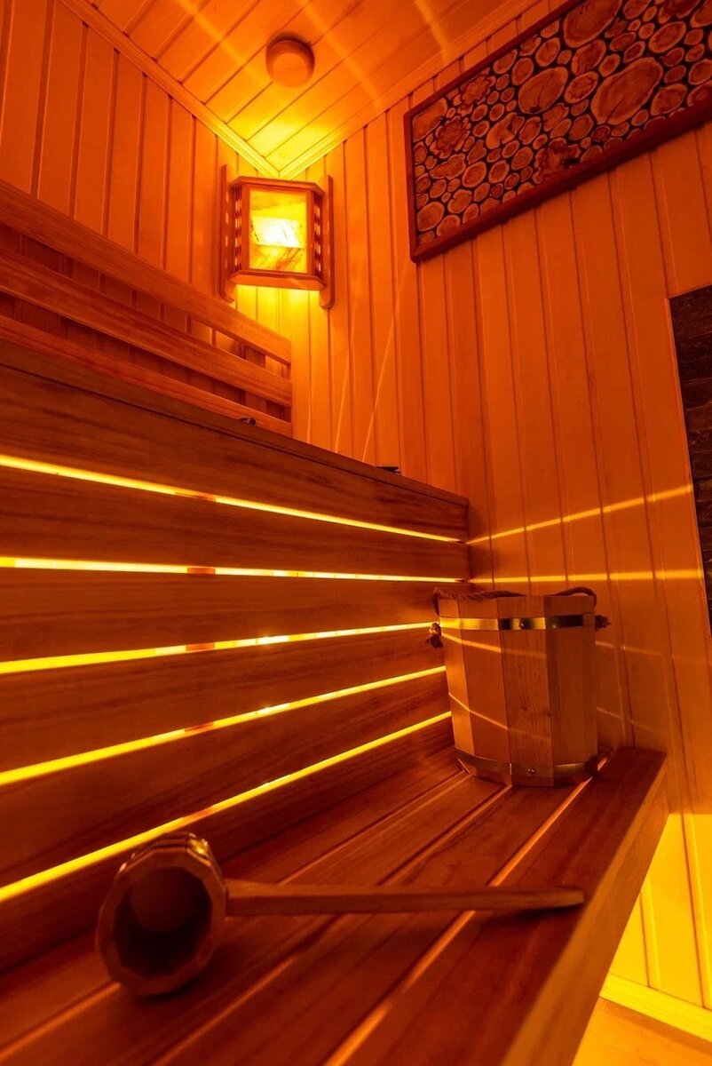 На фото сауна дома по проекту «Сириус»
