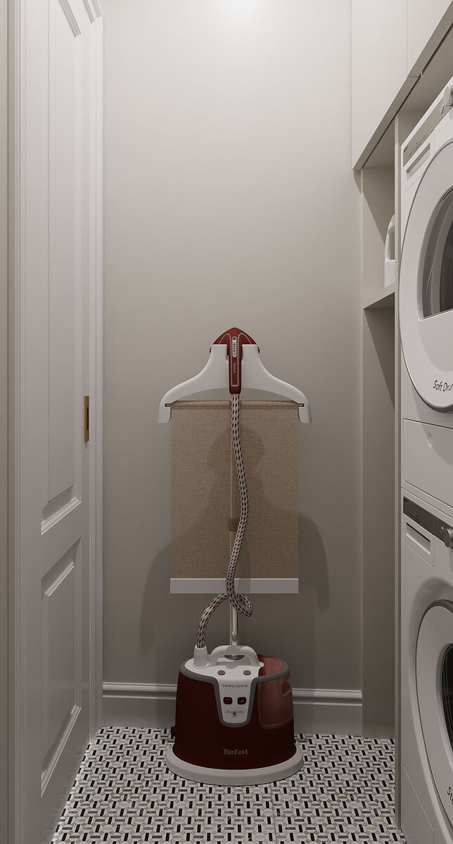 Интерьер небольшой постирочной комнаты