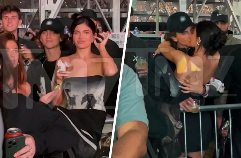 Кайли и Тимоти целуются 