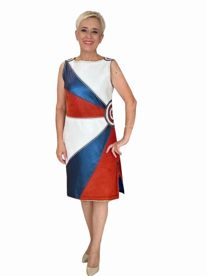 Кожаное платье "Краса России". Ателье Ирины Берзиной.