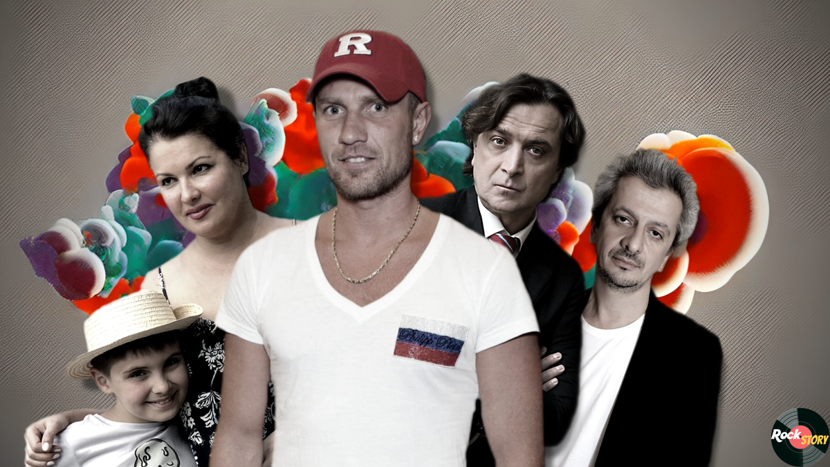 На фотографии: Анна Нетребко с сыном, Роман Костомаров, Александр Лазарев и Константин Богомолов 